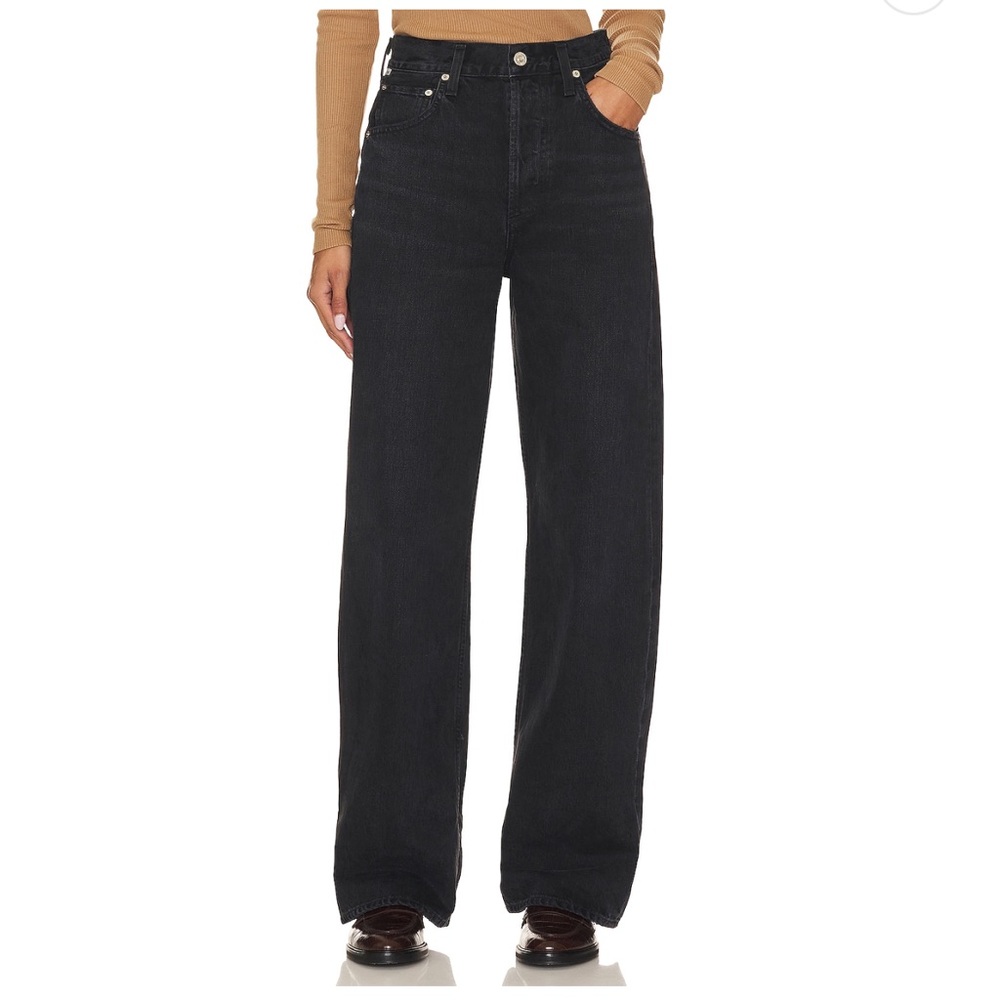 Citizens Of Humanity AYLA SIZE 25 Black Wide-Leg High-Rise Jeans